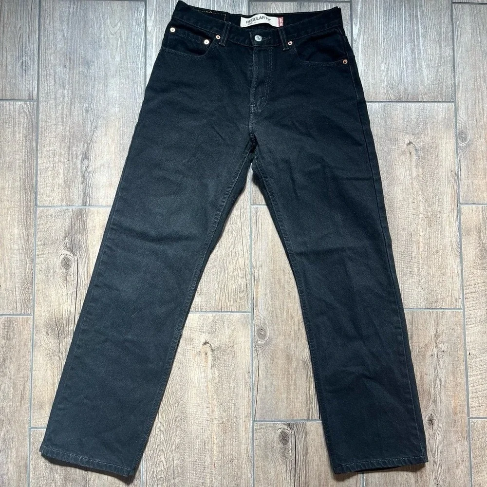 Levi 505 Black Regular Fit Jeans 100% Cotton Men's Size 29x30